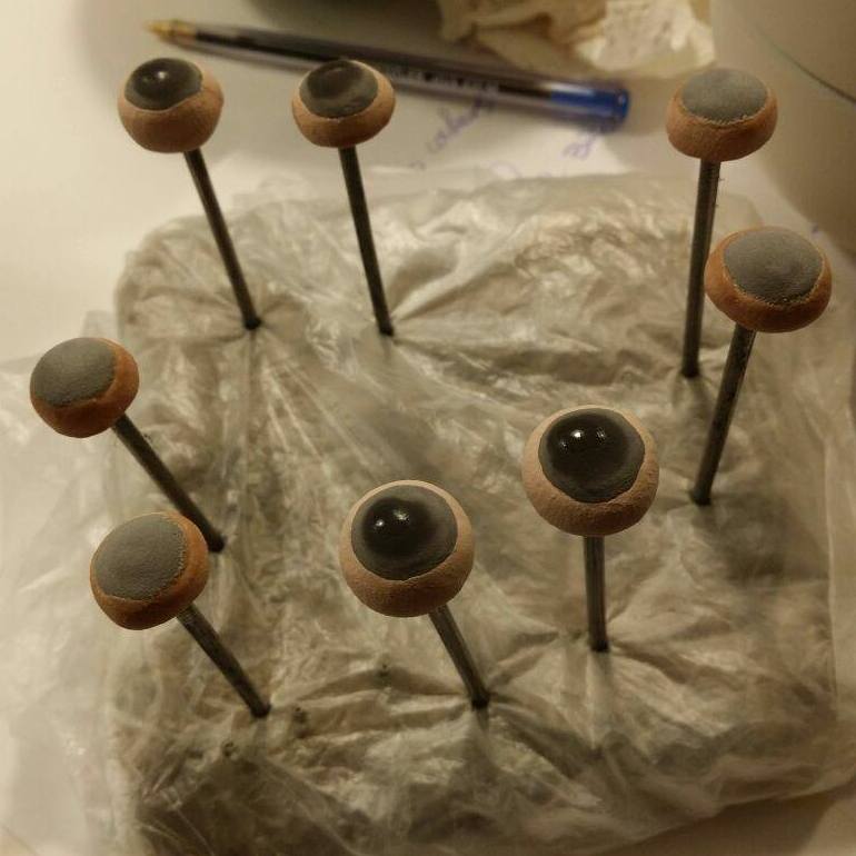 Brunos eyes with Unidekor black and 9104 Cognac